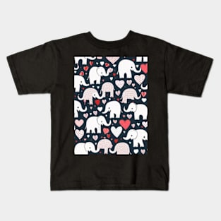 Valentines day gift ideas, elephants and hearts pattern gift ideas Kids T-Shirt